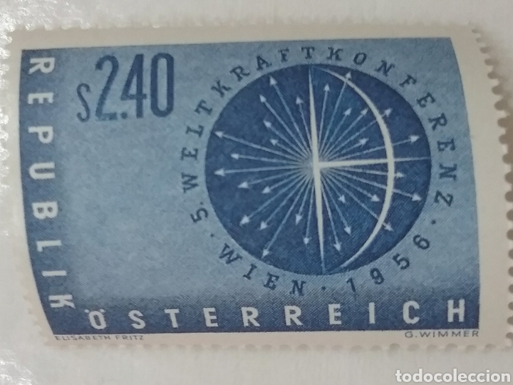 Stamps: Sellos Austria (Osterreich) nuevos/1956/5Conf/mundial/energia/atomo/grafica/flechas/electricidad/ind