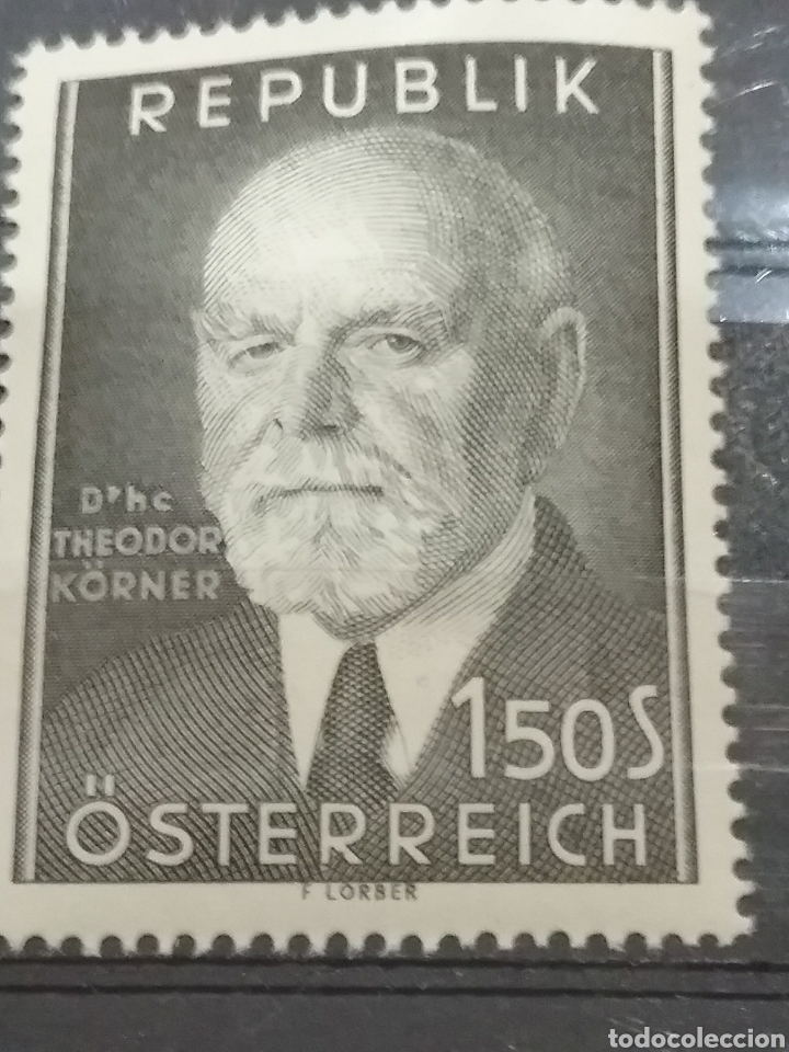 Stamps: Sellos Austria (Osterreich) nuevo/1957/memorial/Theodor/K&ouml;rner/politico/gobernador/alcalde/famoso/pe
