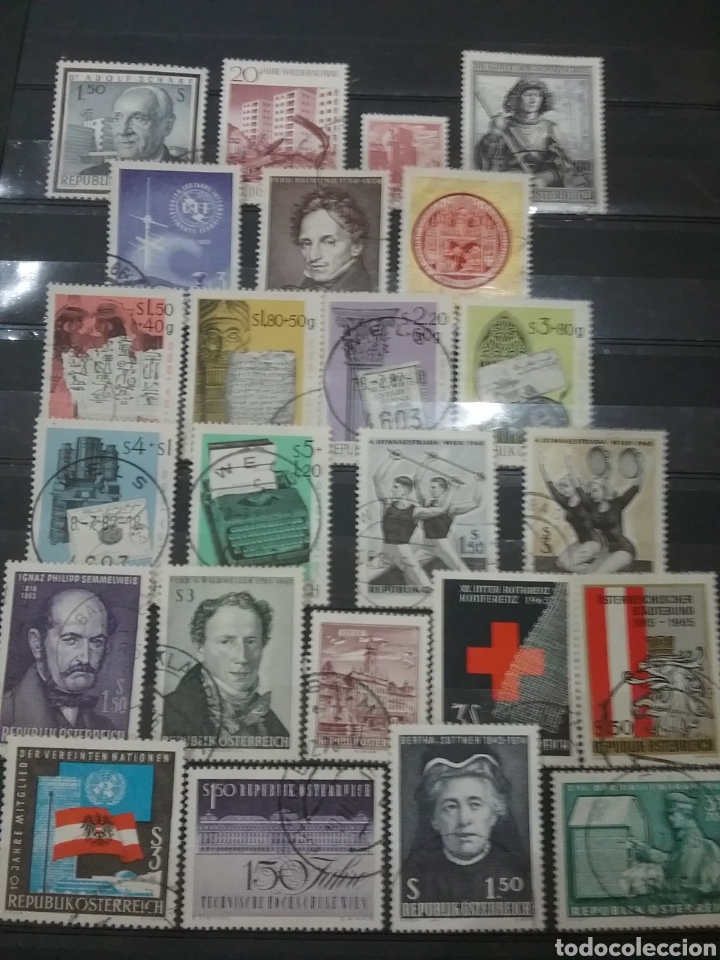 Stamps: Sellos Austria (Osterreich) mtdos/1965/A&ntilde;o completo/arte/cruz/roja/libros/texto/arquitectura/bandera