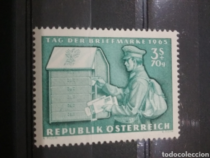 Stamps: Sellos Austria (Osterreich) nuvos/1965/dia/sello/cartero/mochila/bolsa/buzon/cartas/sobres/uniforme