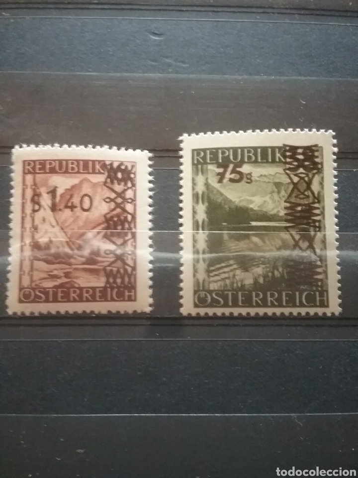 Stamps: Sellos Austria (Osterreich) nuevo/1947/sello 1945 sobrecarga/paisaje/naturaleza/monta&ntilde;as/arbol/flora