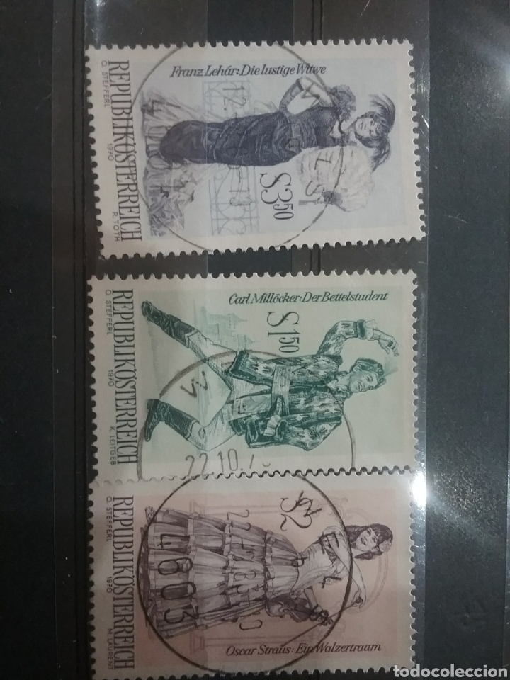 Briefmarken: Sellos Austria (Osterreich) mtdos/1970/Arte/tesoros/teatro/trajes/tipicos/escenas/opera/gente/famos