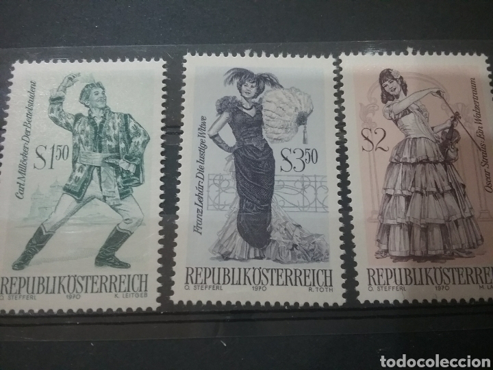 Briefmarken: Sellos Austria (Osterreich) nurvos/1970/Arte/tesoros/teatro/trajes/tipicos/escenas/opera/gente/famos
