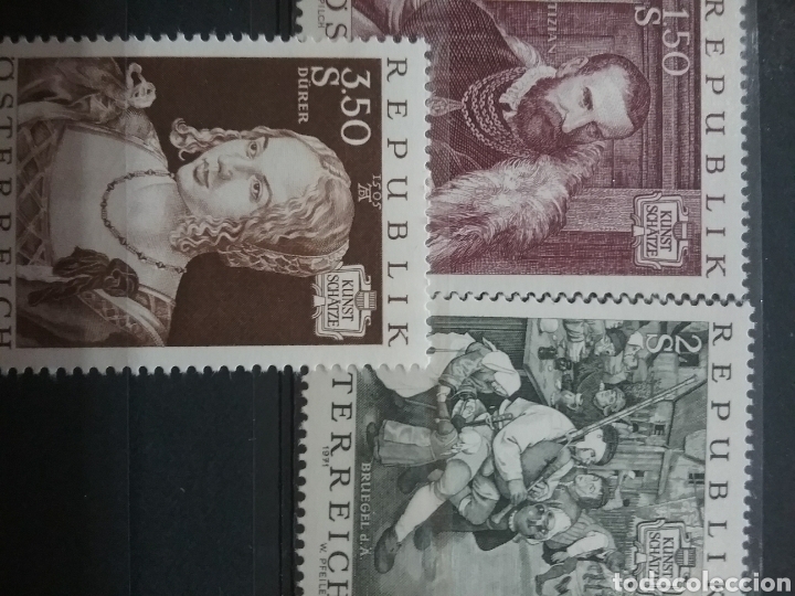 Stamps: Sellos Austria (Osterreich) nuevos/1971/tesoros/arte/esculturas/figuras/gente/aldea/ni&ntilde;o/instrumento