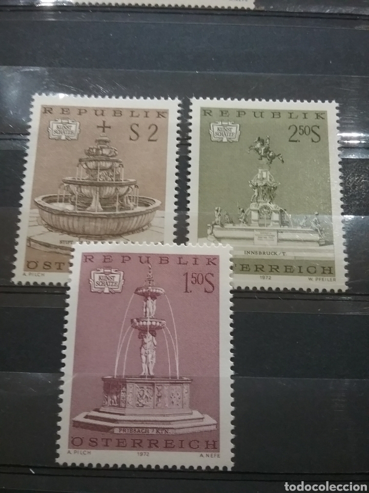 Briefmarken: Sellos Austria (Osterreich) nuevo/1972/fuentes/arte/arquitectura/caballo/tesoros/artesania/escultura