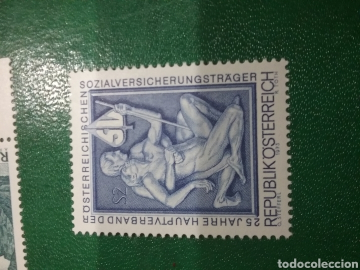 Briefmarken: Sellos Austria (Osterreich) nueos/1973/25Aniv/asociacion/transporte/emblema/seguridad/social/