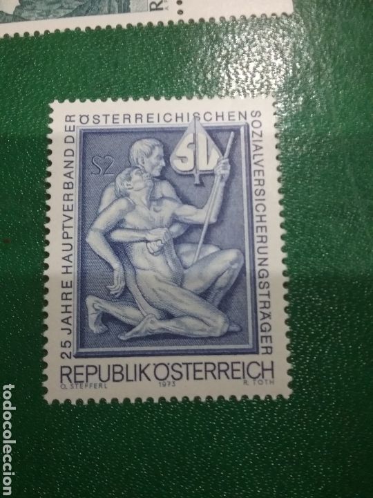 Briefmarken: Sellos Austria (Osterreich) nueos/1973/25Aniv/asociacion/transporte/emblema/seguridad/social/