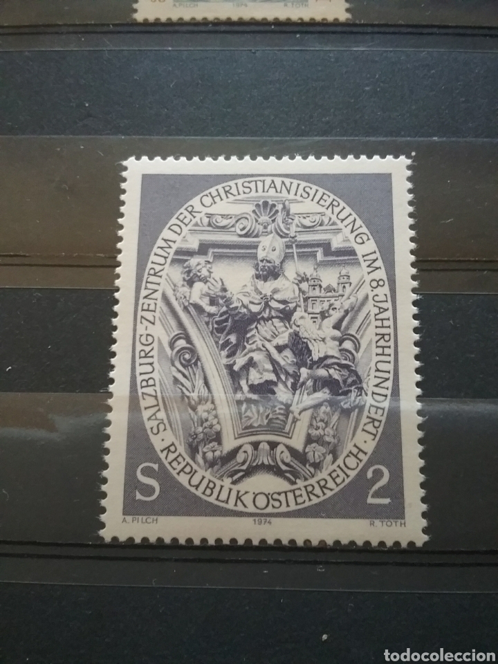 Briefmarken: Sellos Austria (Osterreich) nuevos/1974/centro/cristianizacion/arte/escultura/retablo/religion/arte/