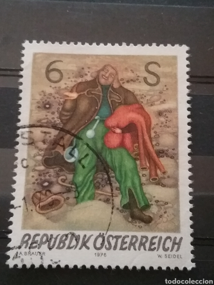 Briefmarken: Sellos Austria (Osterreich) mtdos/1976/arte/moderno/cuadro/pintura/artistas/garrote/hombre/