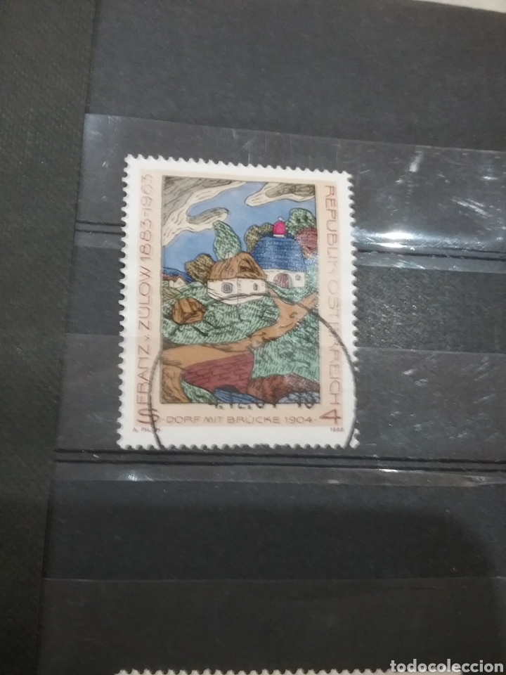 Selos: Sellos Austria (Osterreich) mtdos/1988/25Aniv/muerte/pintor/arte/artista/aldea/arquitectura/cuadros/