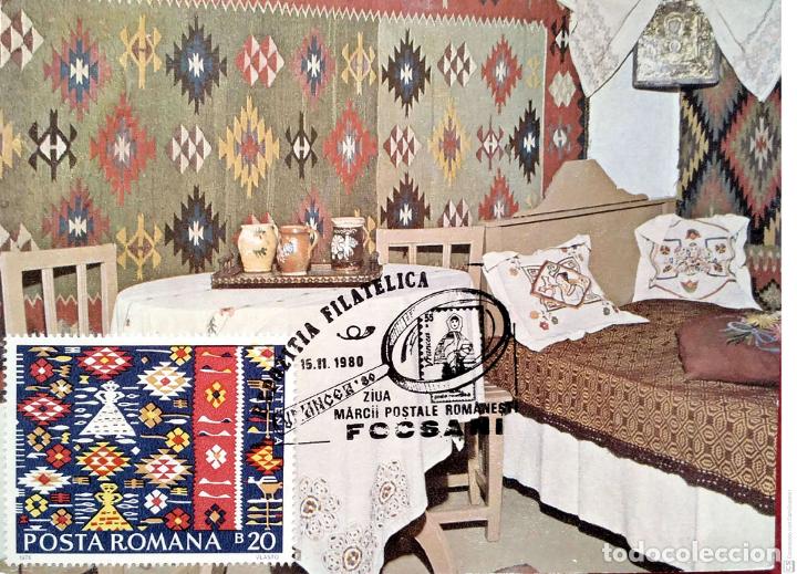 Selos: Ruman&iacute;a. TM 2019 Tapices rumanos. 1975. Matasello Primer D&iacute;a.