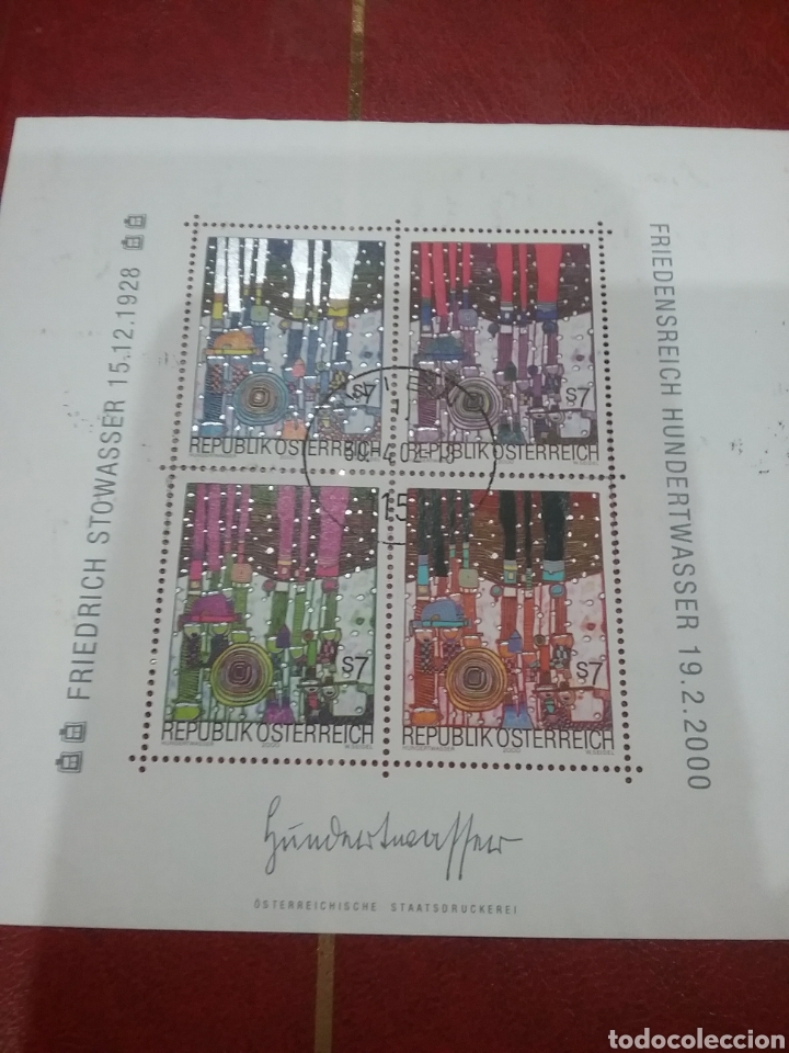 Briefmarken: HB (Hoja bloque) Austria (Osterreich) mtdos/2000/pintor/cuadros/artista/muerte/homenaje/moderno/pint