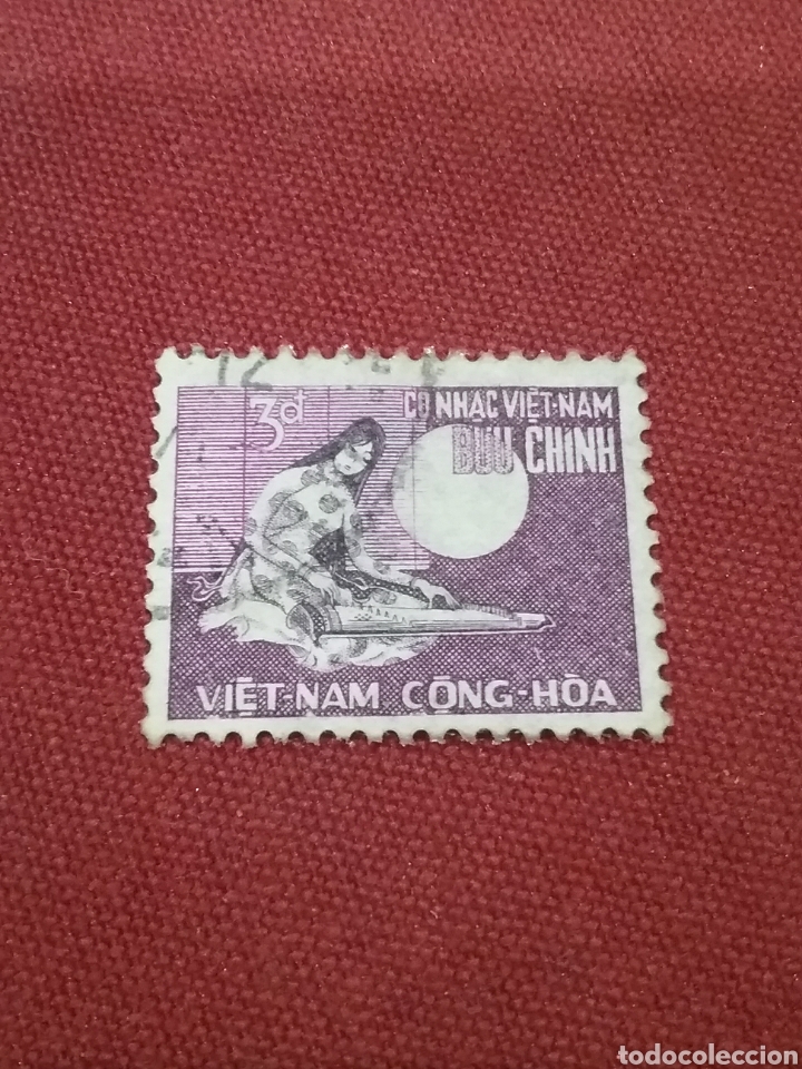 Sellos: Sellos Vietnam Sur mtdos/usados/1967/mujer/serie/basica/musica/instrumentos/violin/cuerda/gente/a