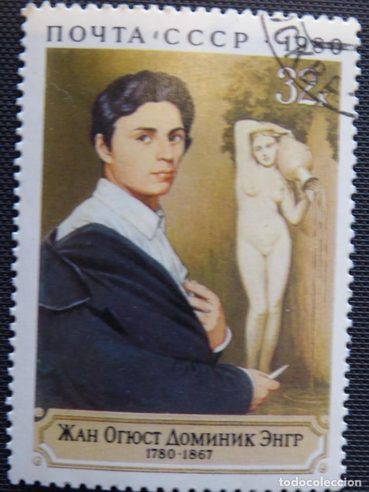 Stamps: Sello pintor Ingres. Jean-Auguste-Dominique Ingres.1980 Rusia URSS CCCP
