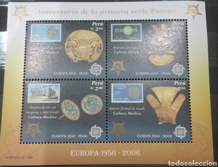 Stamps: HB de Peru nueva/2005/Sello/s/Adorno/tesoroAtuendo/ceremonia/Religuias/50Aniv/1a/serie/europa/pendie