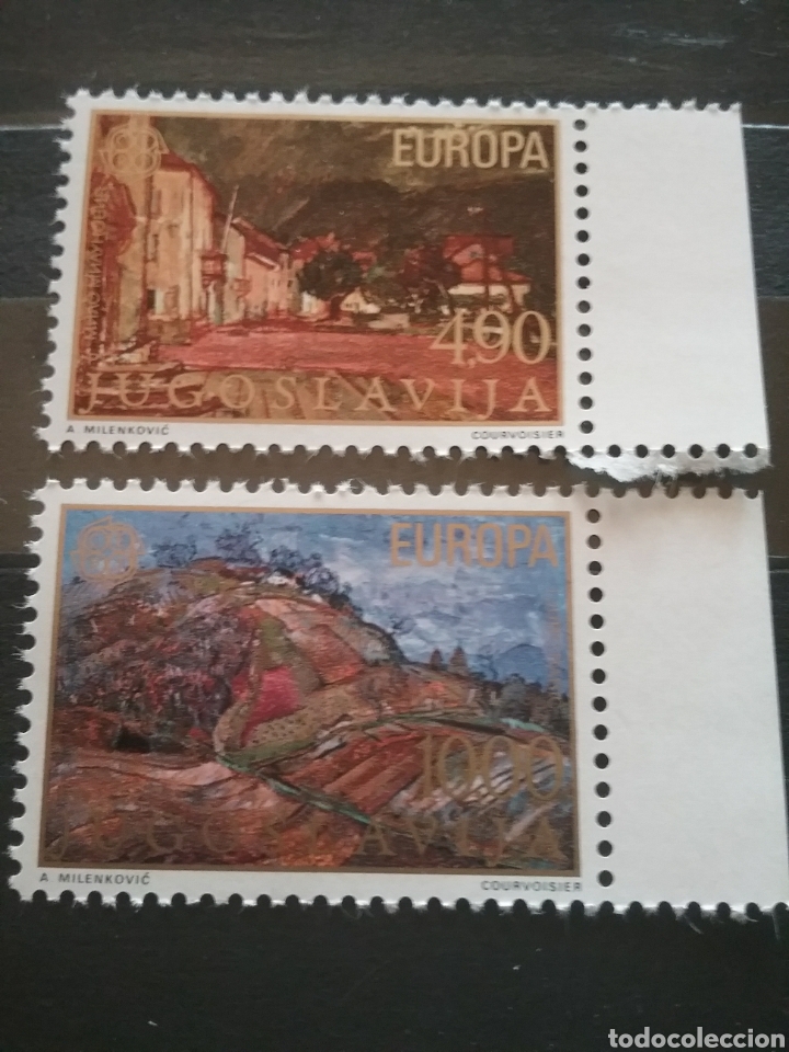 Briefmarken: Sellos de Yugoslavia nuevos/1977/Europa/CEPT/arte/paisajes/aldea/monta&ntilde;as/naturaleza/pinturas/cuadro