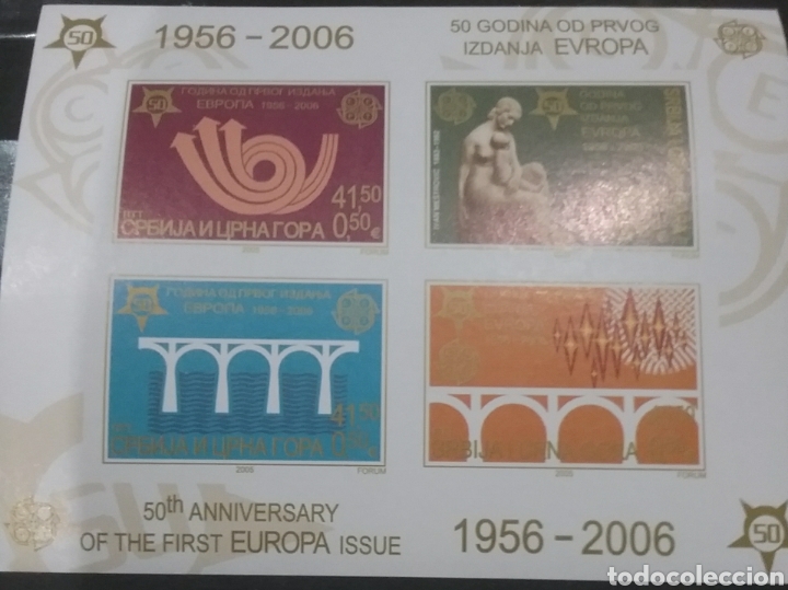 Briefmarken: HB(Sin dentar) Serbia - Montenegro nuevos/2005/escultura/simbolo/emblema/50Aniv/1a/serie/CEPT/puente
