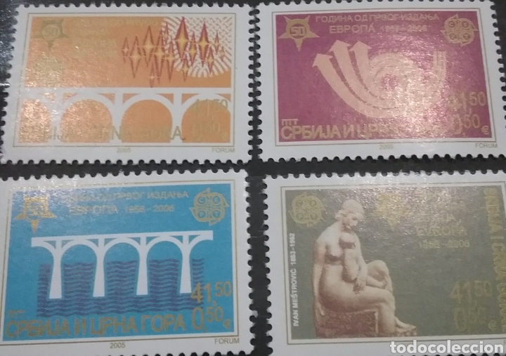 Briefmarken: Sellos Serbia - Montenegro nuevos/2005/escultura/simbolo/emblema/50Aniv/1a/emision/CEPT/puente/arqui