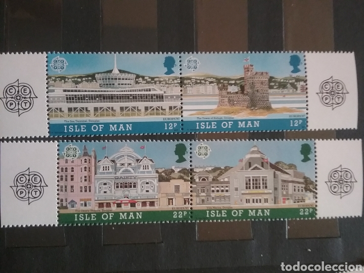 Briefmarken: Sellos Isla de Man nuevos/1887/arte/arquitectura/europa/CEPT/edificios/torre/fortaleza/teatro/termin
