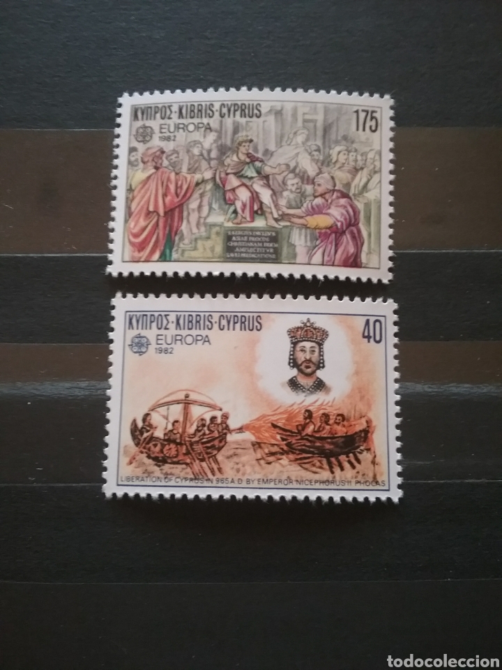 Briefmarken: Sellos de Chipre Griego nuevos/1982/arte/religion/conversion/europa/CEPT/barco/bizancio/velero/posta