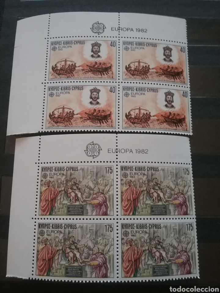 Briefmarken: Sellos de Chipre Griego nuevos/1982/arte/religion/conversion/europa/CEPT/barco/bizancio/velero/posta
