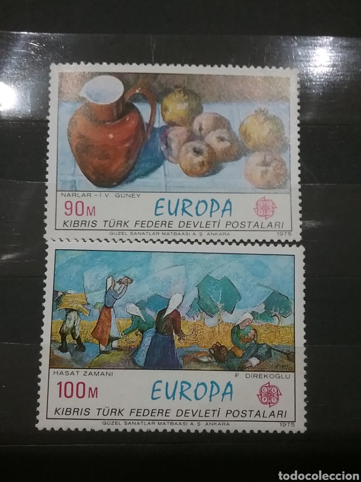 Briefmarken: Sellos Chipre Norte (Turcochipriota) nueva/1975/europa/CEPT/arte/artesania/pintura/fruta/bodegon/cam