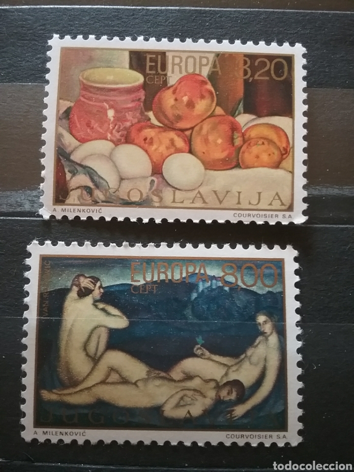 Briefmarken: Sellos de Yugoslavia nuevo/1975/europa/CEPT/arte/pinturas/tres/gracias/naturaleza/fruta/bodegon/jarr