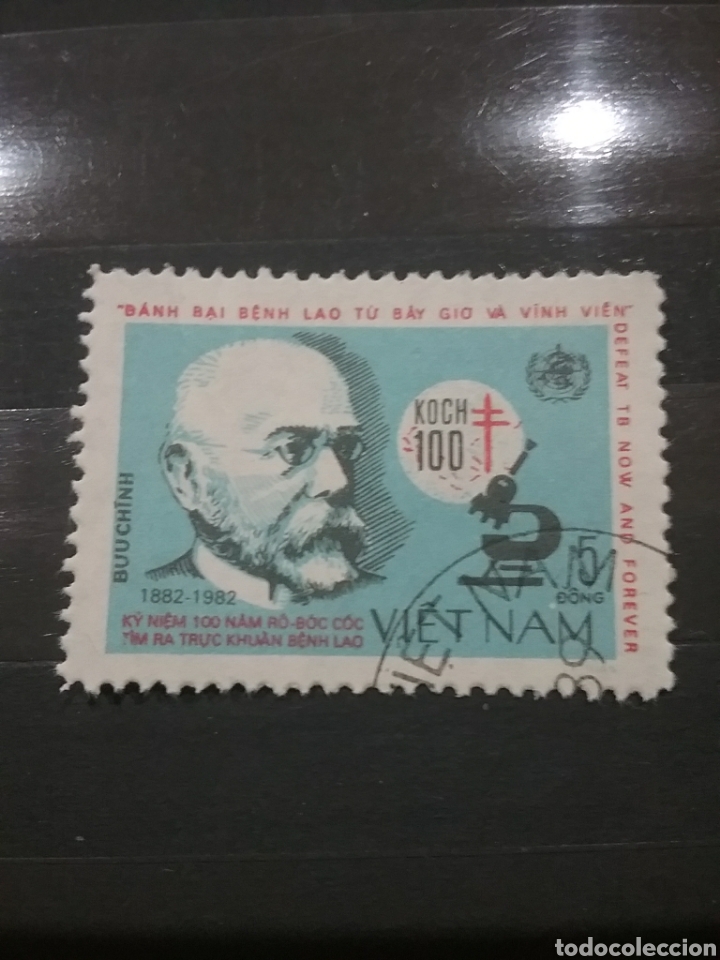 Briefmarken: Sellos R. D. Vietnam Norte mtdos/1983/centenario/descubrimiento/bacilo/tuberculosis/medico/microscop
