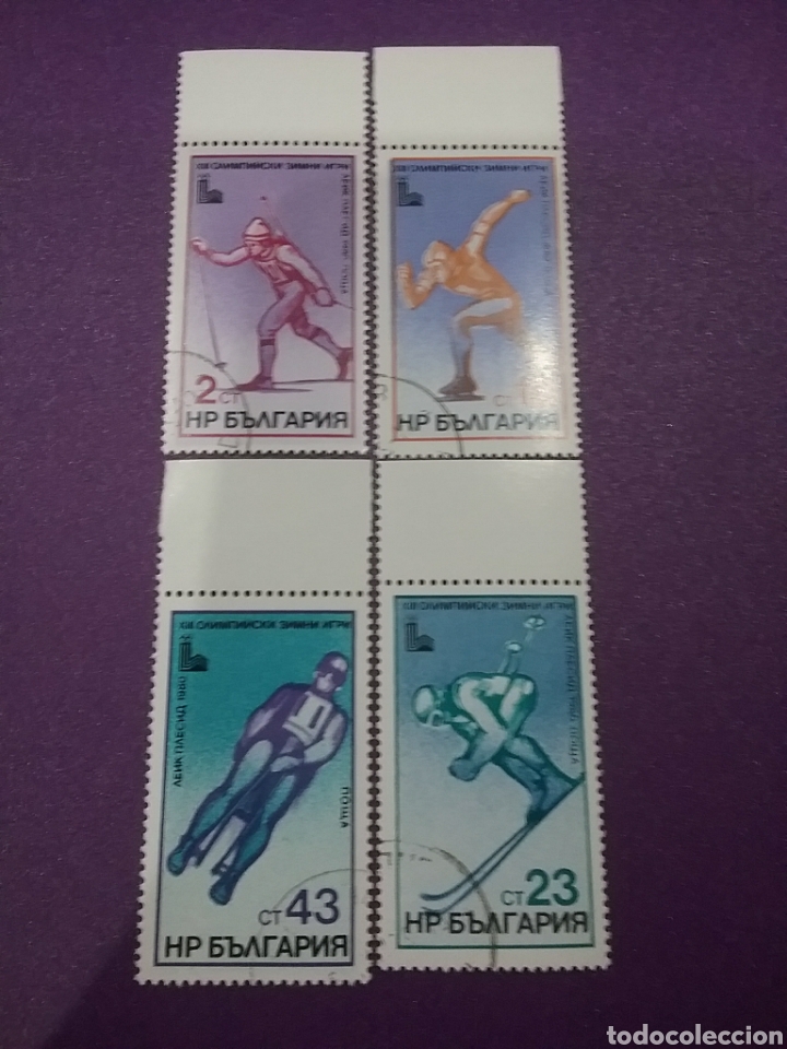 Selos: Sellos R Bulgaria mtdos/1979/juegos/invierno/olimpiadas/Lake/Placid,80/EEUU/esqui/atletas/deporte/sa