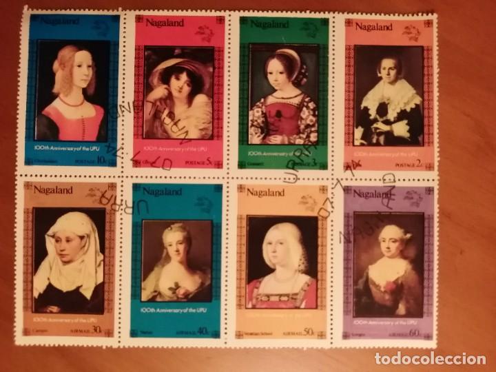 Selos: NAGALAND - PLIEGO CON 8 SELLOS - 10 ANIVERSARIO DE LA UPU