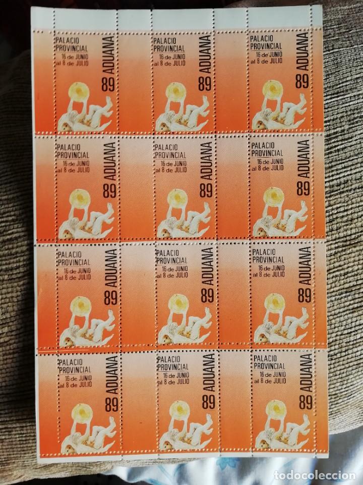 Selos: Plana 12 sellos muestra de arte C&aacute;diz 1986 aduana dise&ntilde;ado por P&eacute;rez villalta