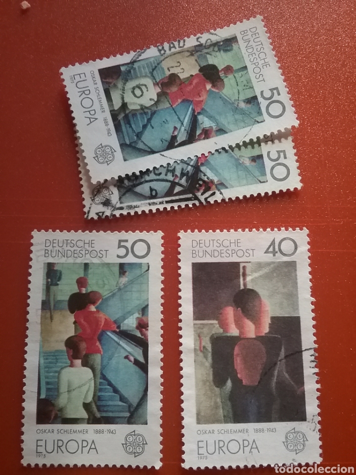 Sellos: Sellos Alemania, R. Federal mtdos/1975/Europa/pinturas /Oskar/Schlemmer/arte/gente/CEPT/arquitectur