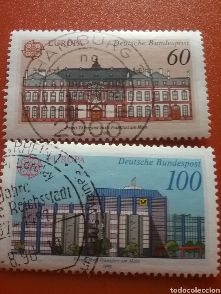 Sellos: Sellos Alemania R Federal mtdos/1990/edificios/gubernamentales/oficinas/correos/arte/arquitectura/c