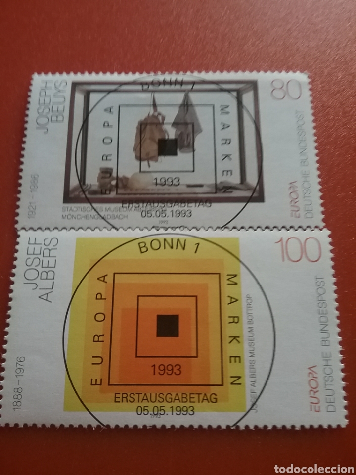Sellos: Sellos Alemania R Federal mtdos/1993/europa/CEPT/arte/contemporaneo/pintura/cuadros/cuadrado/acampad