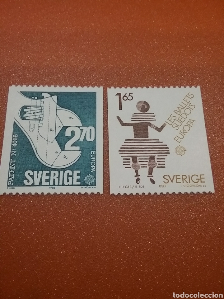 Sellos: Sellos Suecia (Sverige) mtdos/1983/europa/CEPT/ballet/sueco/inventos/llave/inglesa/herramienta/arte
