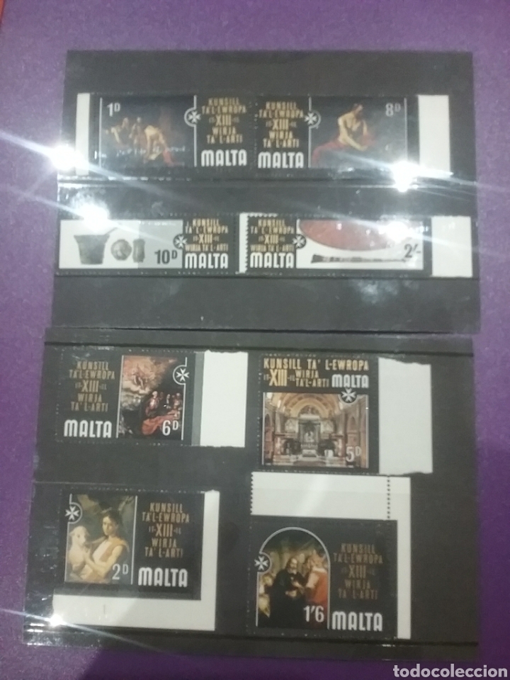 Selos: Sellos Malta nuevos/1970/exposicion/catedral/iglesia/cuadros/arte/farmacia/oveja/animales/alegoria/