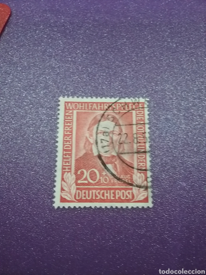 Selos: Sellos Alemania R. Federal mtdos/1949/personajes/beneficiencia/F.Frobel/pedagogo/famoso/ciencia/arte