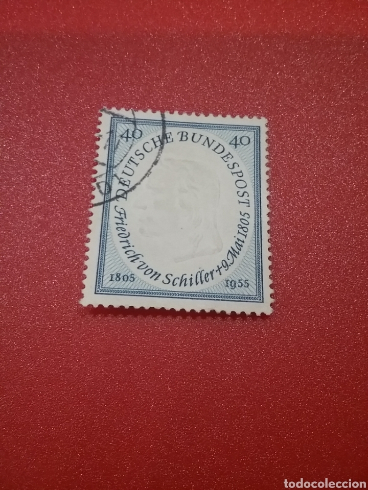Sellos: Sellos Alemania R. Federal usados/1954/Friedrich/von/Schiller/poeta/dramaturgo/famoso/escritor/arte/