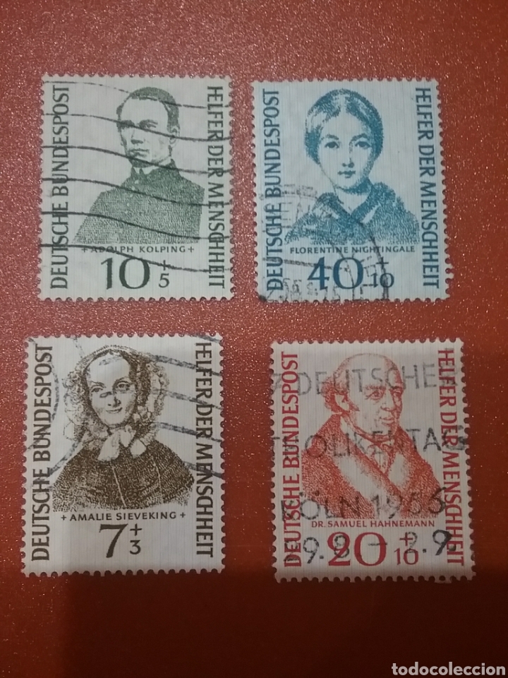 Sellos: Sellos Alemania. R. Federal mtdo/1955/personajes/benefactores/escritora/enfermera/medico/filantropa/