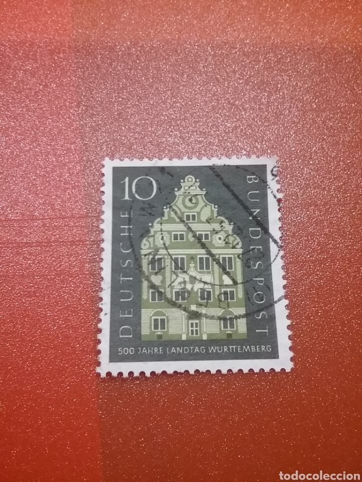 Sellos: Sellos Alemania R. Federal mtdos/1957/5Cent/dieta/Wurtemberg/edificio/arquitectura/sede/arquitectura