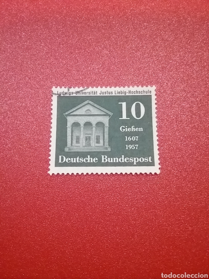Sellos: Sellos Alemania R. Federal mtdos/1957/350Aniv/universidad/Giessen/edificios/arte/arquitectura/gubern