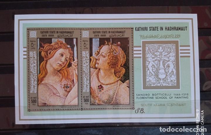Sellos: ADEN-KATHIRI IN HADHRAMAUT SANDRO BOTTICELLI S/S NO DENT. MICHEL B18B MNH**