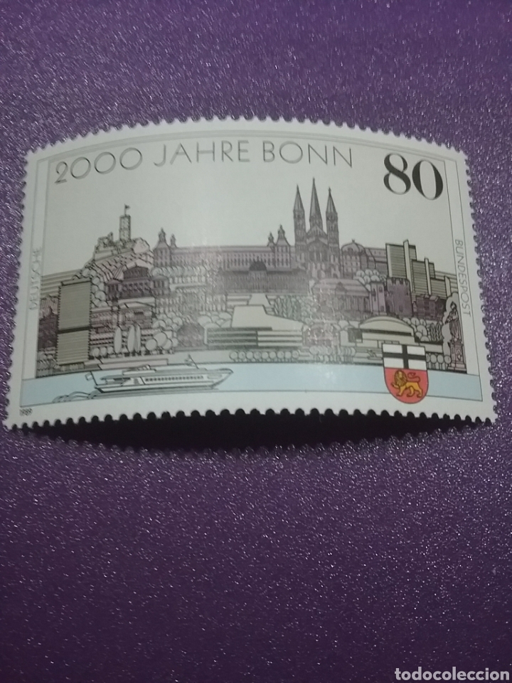Briefmarken: Sellos Alemania R Federal nuevo/1989/bimilenario/Bonn/ciudad/arte/arquitectura/barco/ferry/nave/puer