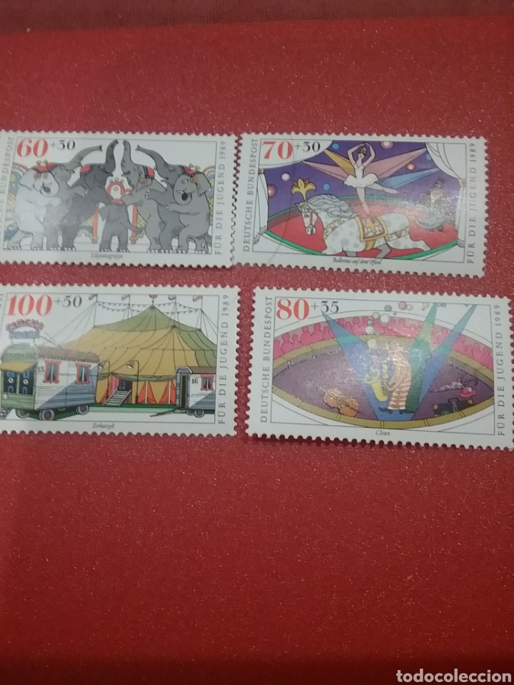 Briefmarken: Sellos Alemania R Federal nuevo/1989/pro/juventud/circo/infancia/elefante/equilibrista/carpa/payaso