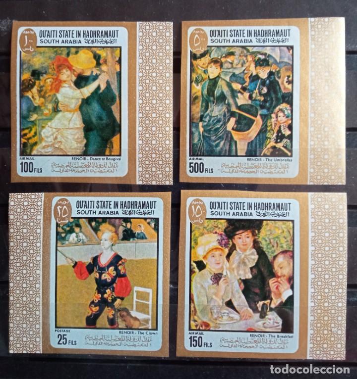 Briefmarken: QU&Agrave;ITI IN HADHRAMAUT- MAESTROS DE LA PINTURA - RENOIR MICHEL 142/145 SERIE IMPERF. MNH