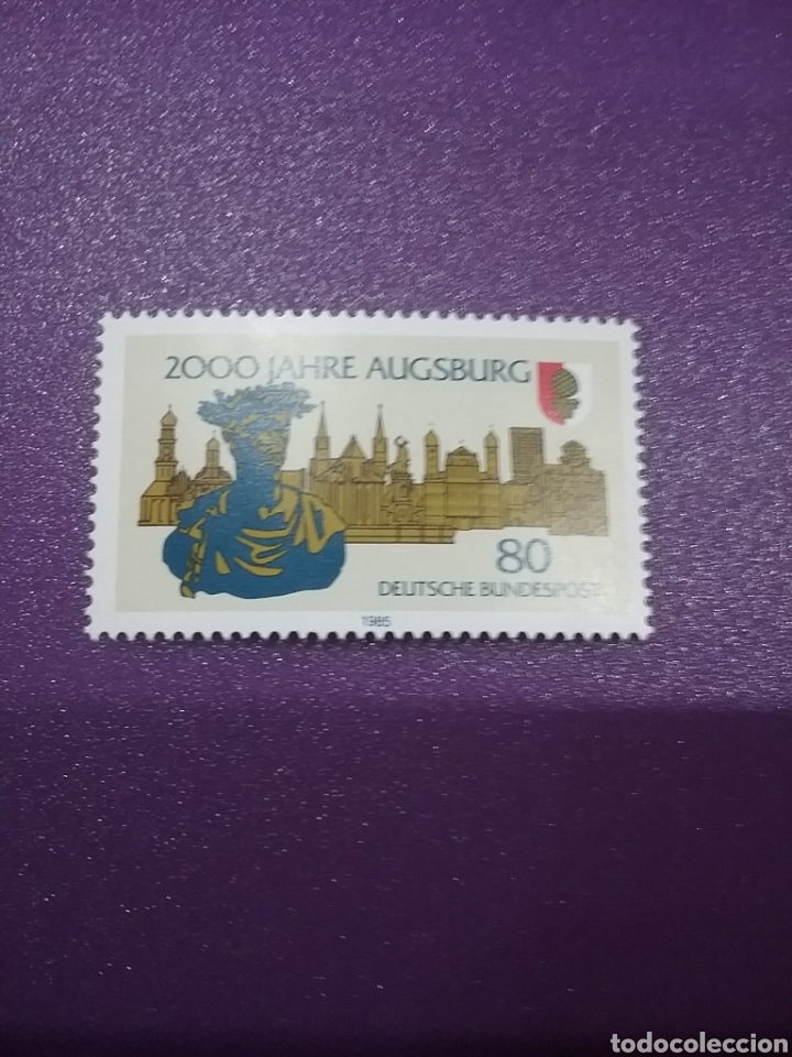 Briefmarken: Sello Alemania R. Federal nuevo/1985/bimilenario/ciudad/edificios/Ausburo/torre/catedral/busto/escul