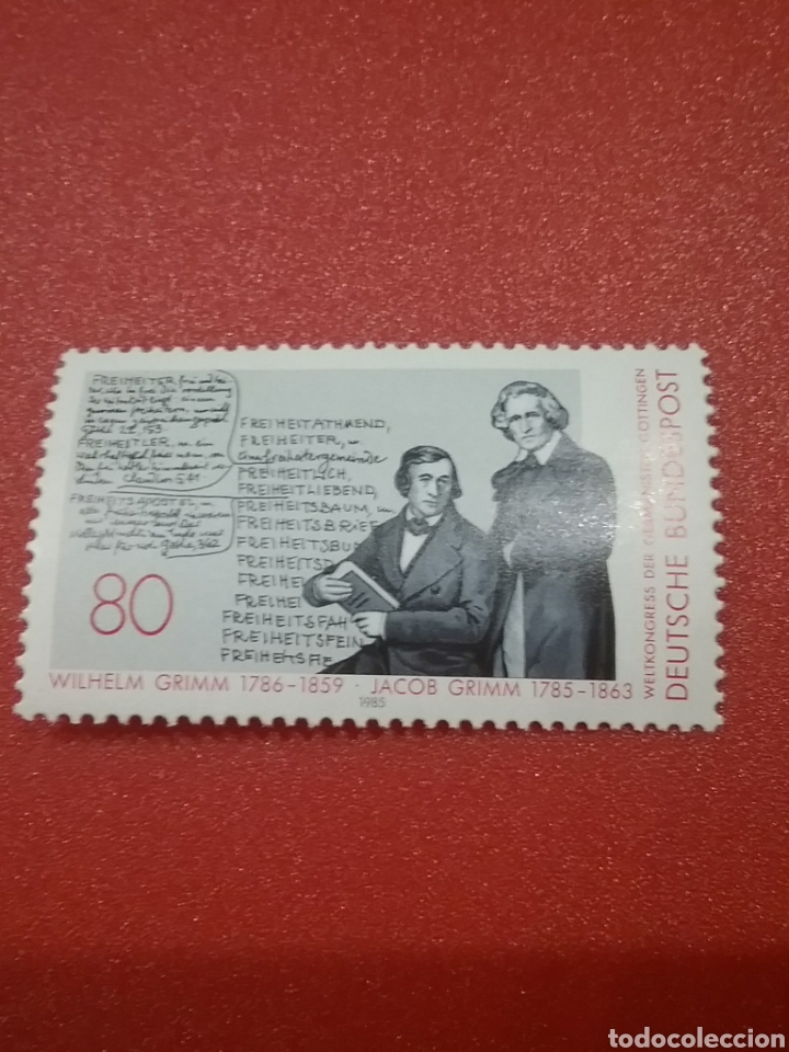 Briefmarken: Sello Alemania R. Federal nuevo/1985/2cent/nacimeinto/Grimm/arte/cultura/cuentos/infantil/famosos/es