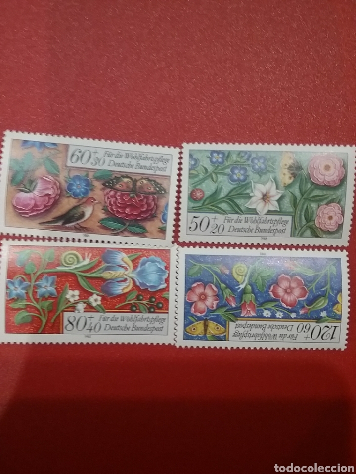 Briefmarken: Sello Alemania R. Federal nuevos/1985/flores/pajaro/aves/mariposa/libros/adorno/insecto/flora/arte