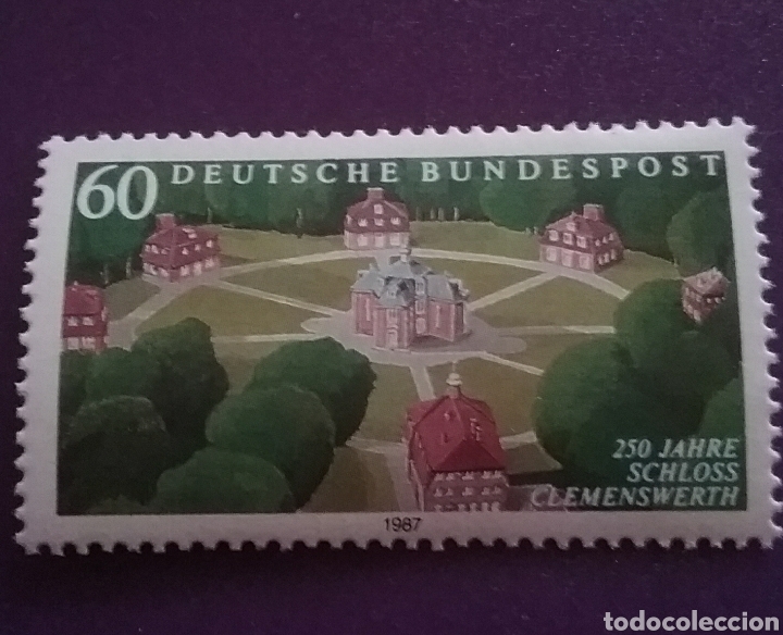 Briefmarken: Sello Alemania R. Federal nuevos/1987/250aniv/castillo/Clemenswerth/arquitectura/jardin/flora/flores
