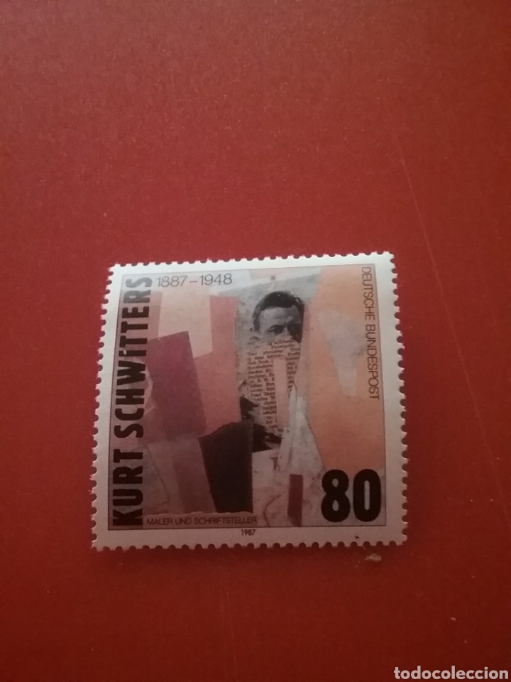 Briefmarken: Sello Alemania, R. Federal nuevos/1987/cente/muerte/Kurt/Schwitter/escritor/pintor/arte/famoso/libro